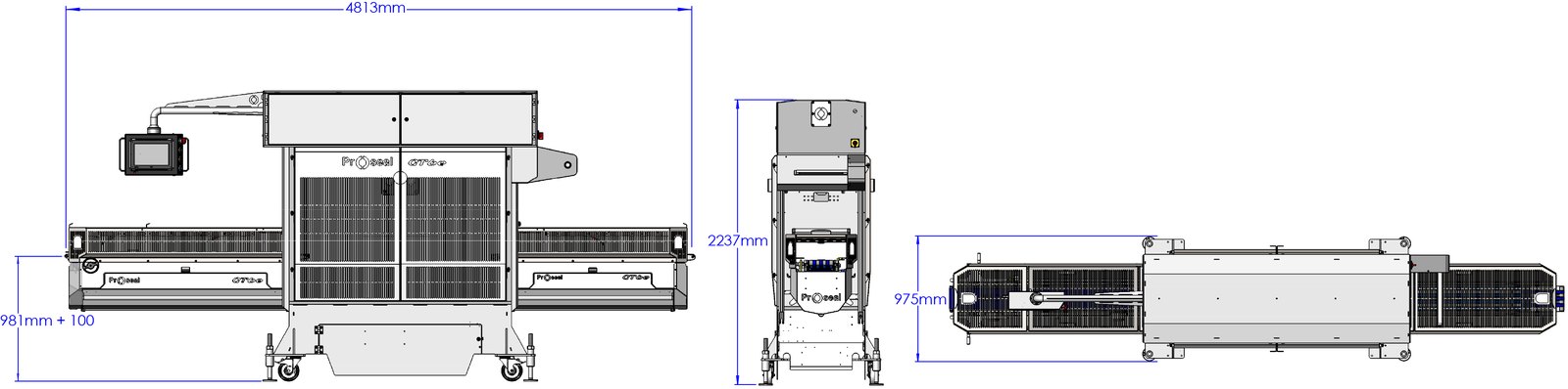 Proseal GT6e &mdash; Dimensions and layout